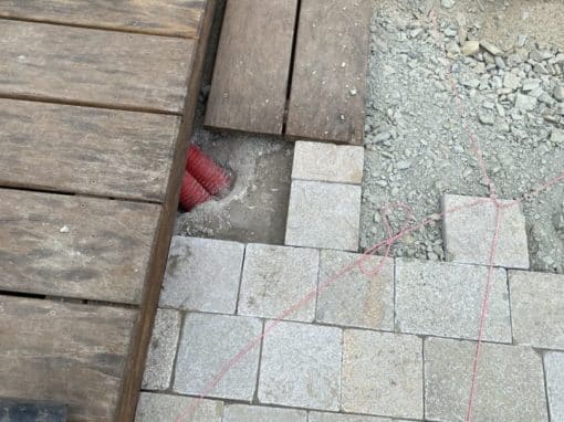 creation terrasse paves calcaire fouesnant 1