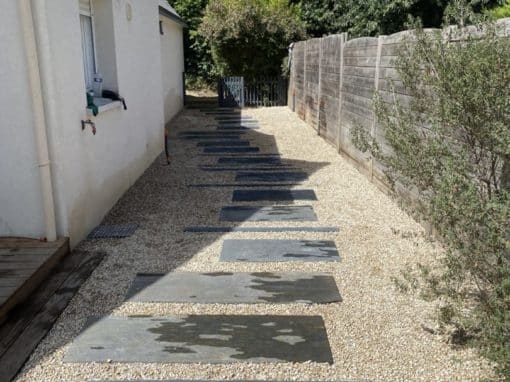 creation terrasse paves calcaire fouesnant 1