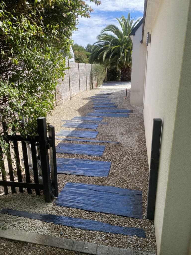 ALLEE pas japonais en schiste et gravillonnage benodet - Fouesnant Bénodet