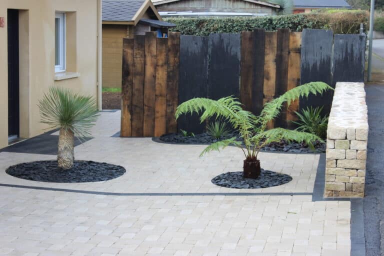 ALLEE pavage et insertion palmiers quimper - Fouesnant Bénodet