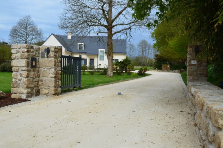 ALLEE sablage murets pilier pierres jointoyees clohars fouesnant - Fouesnant Bénodet