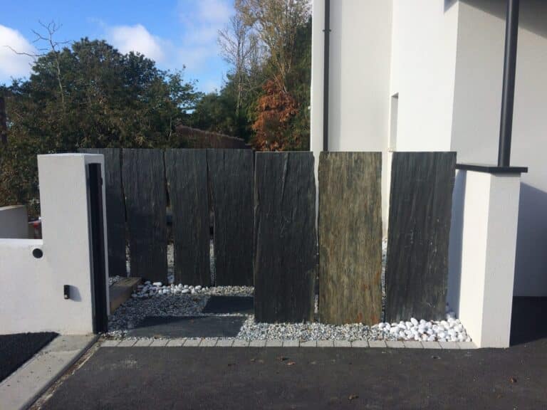 CLOTURE palis schiste verticaux gravillons pas japonais fouesnant - Fouesnant Bénodet