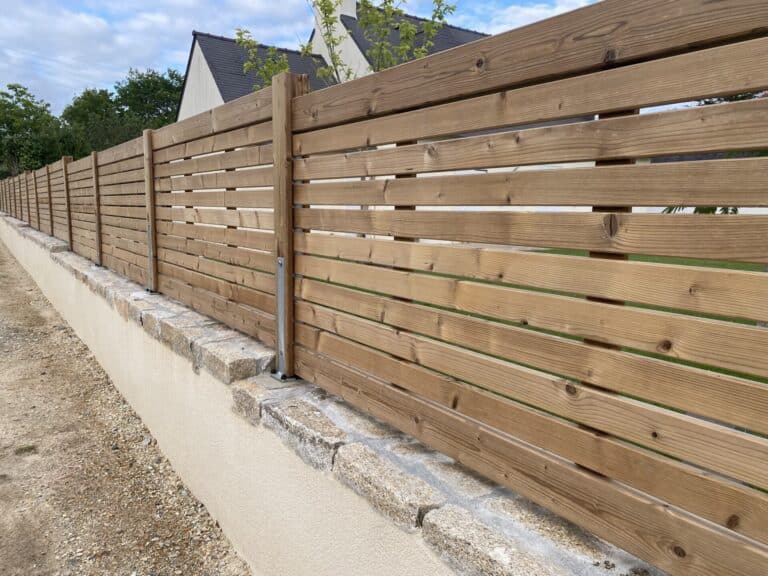 CLOTURE palissade bois lames horizontales la foret fouesnant - Fouesnant Bénodet