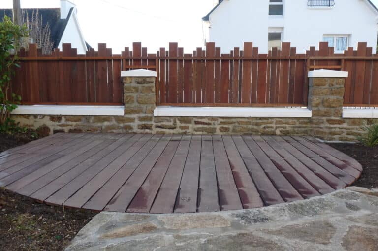 CLOTURE palissade bois terrasse bois arrondie concarneau - Fouesnant Bénodet