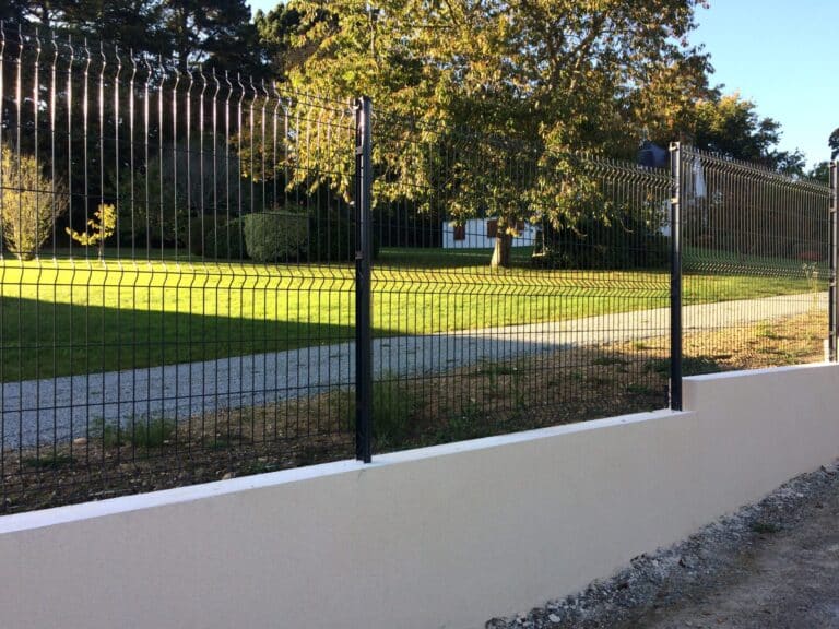 CLOTURE rigide nylofor sur muret enduit platines la foret fouesnant - Fouesnant Bénodet