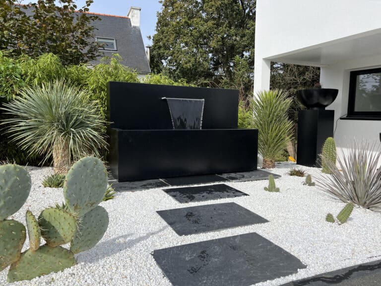ELEMENT EAU fontaine aluminium noir jardin mexicain fouesnant - Fouesnant Bénodet
