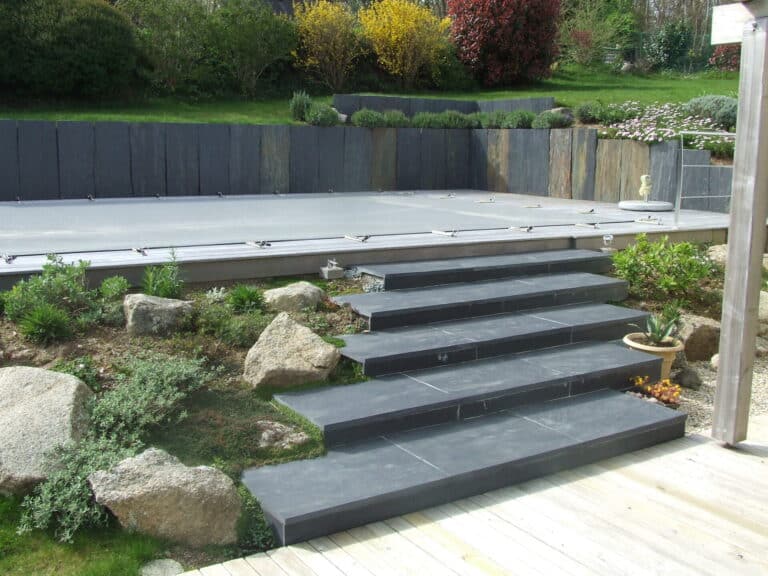 ESCALIER palis schiste avec joues gouesnach - Fouesnant Bénodet