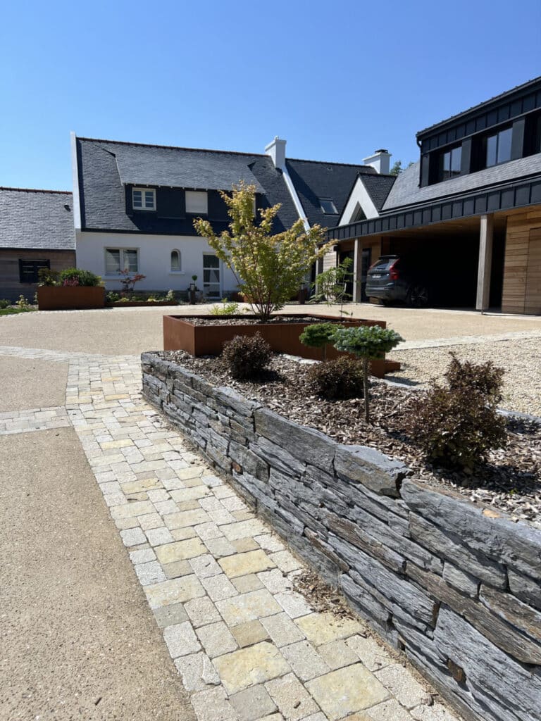 MURET schiste pavage pierres et beton desactive fouesnant - Fouesnant Bénodet