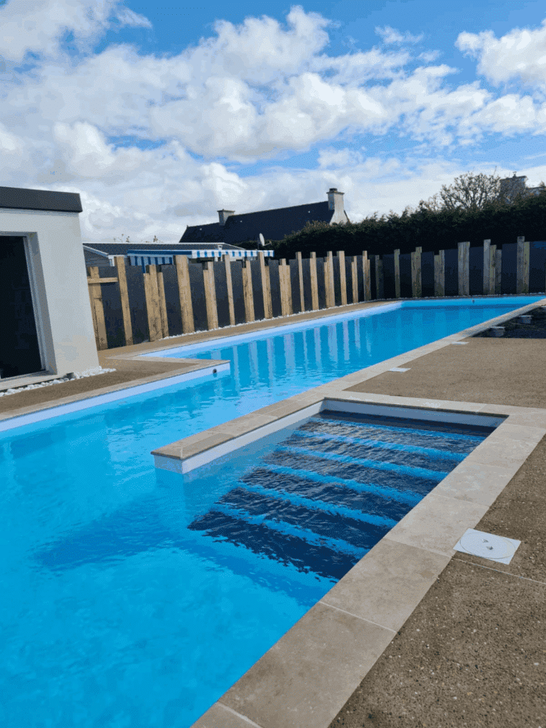 PALISSADE traversse paysagere ardoise piscine margelle beton loctudy 2 - Fouesnant Bénodet
