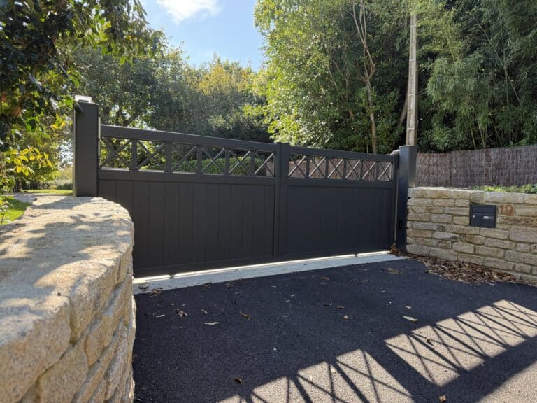 PORTAIL cadiou muret pierre enrobe fouesnant - Fouesnant Bénodet