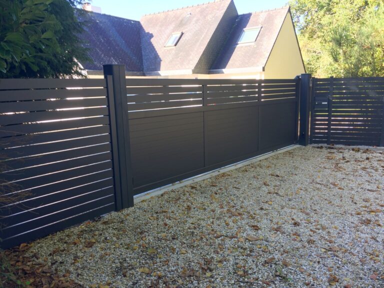 PORTAIL alu coulissant ajoure maez fouesnant - Fouesnant Bénodet