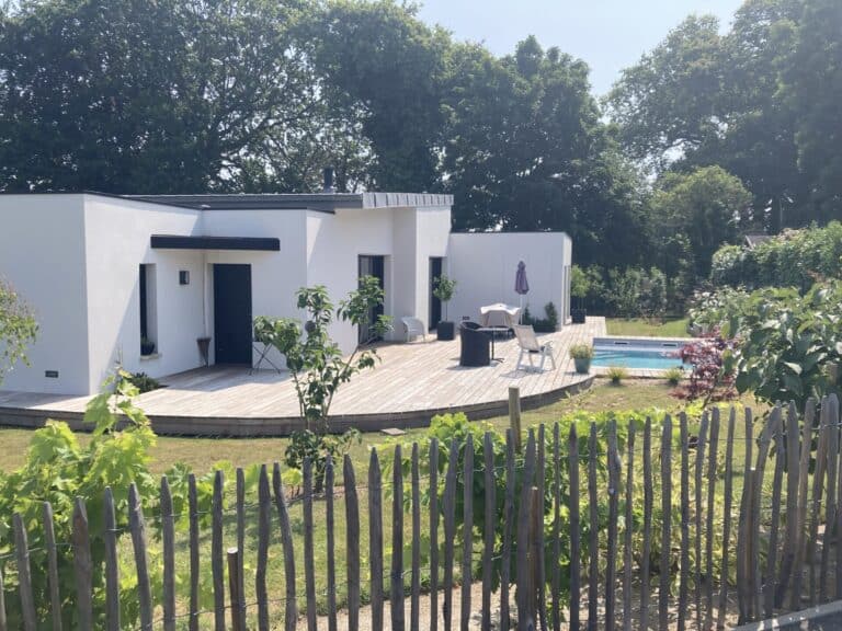 TERRASSE bois exotique et cloture ganivelles chataignier fouesnant - Fouesnant Bénodet